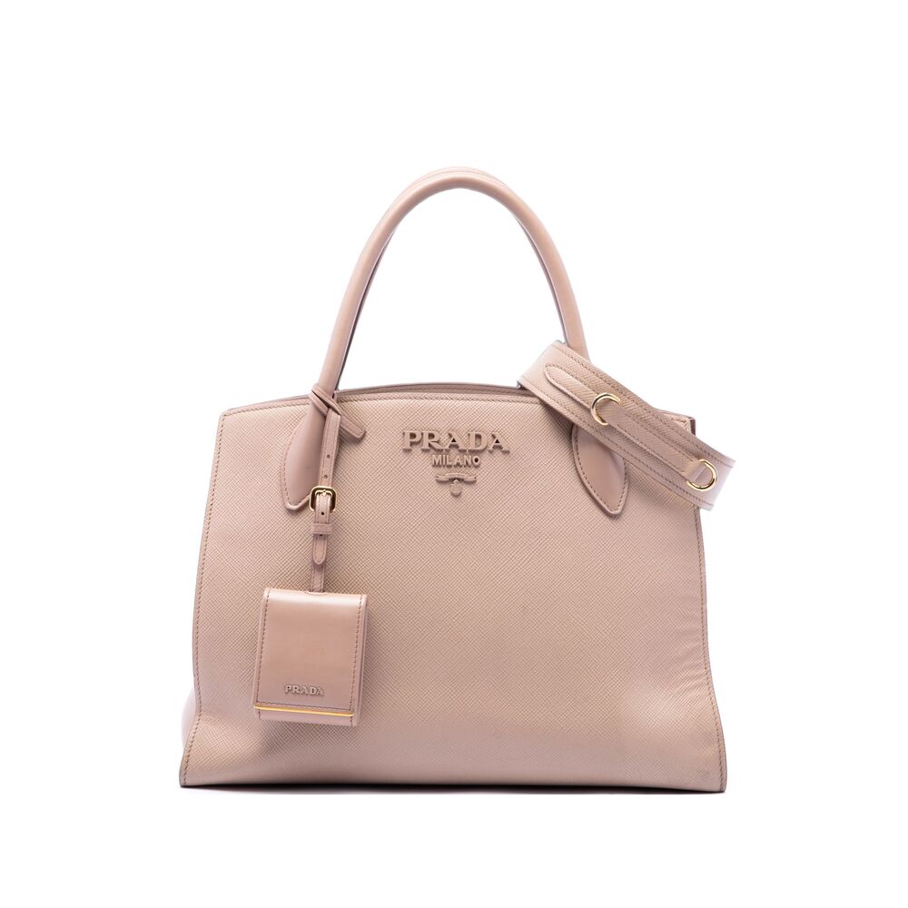 Pre-Loved Prada Medium Saffiano Cuir Monochrome Top Handle Tote
